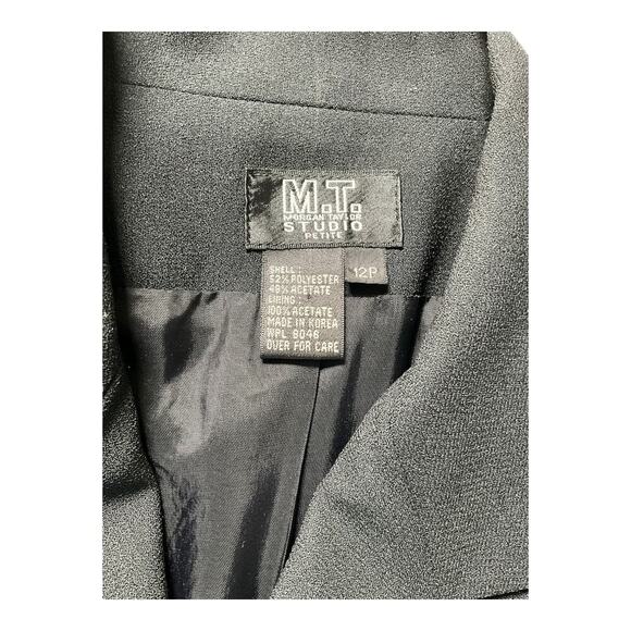 Morgan Taylor Studio Double Breasted Blazer Black Size 12P Professional Work 90s - Picture 11 of 11